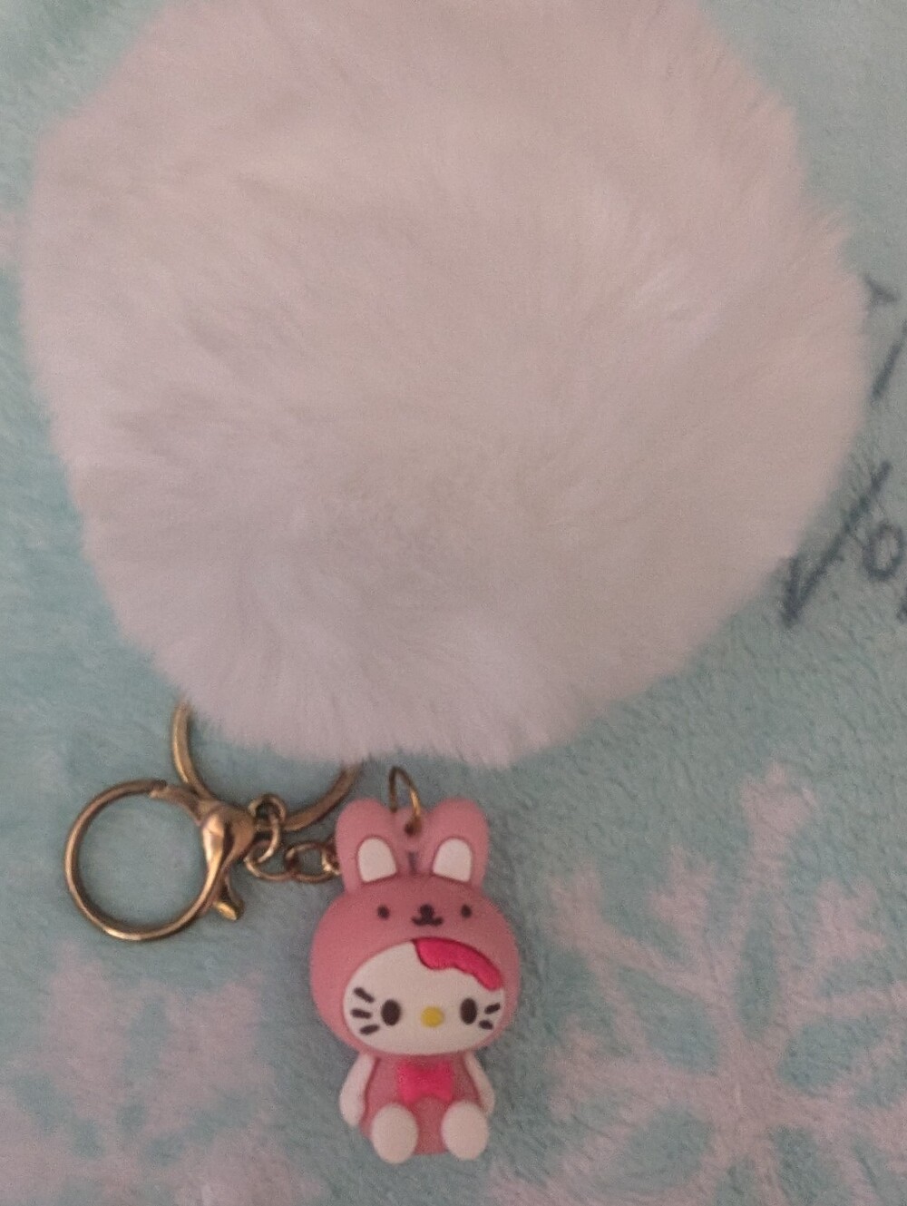 Hello Kitty Puff Ball Bag Charm/Keychain New